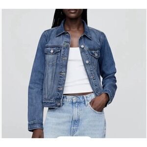 GAP Stretch Jean Denim Jacket Women's Size M Boho Y2K Vintage Boho